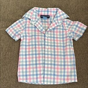 Andy & Evan Kids Checkered Shirt - Light Blue and Pink
